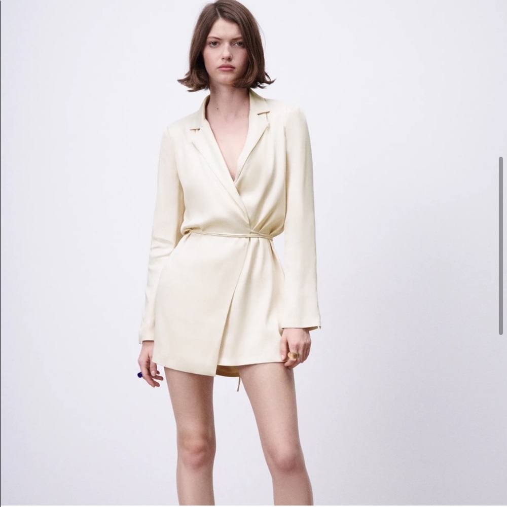Zara satin effect wrap dress - never worn size M